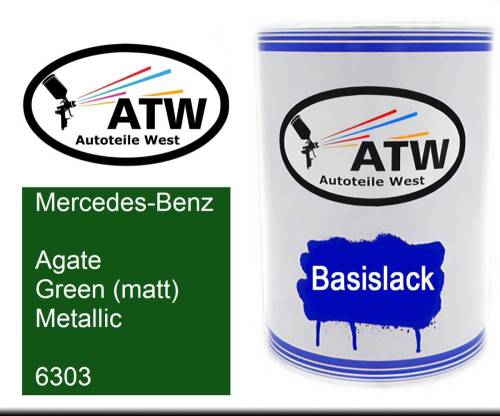 Mercedes-Benz, Agate Green (matt) Metallic, 6303: 500ml Lackdose, von ATW Autoteile West.